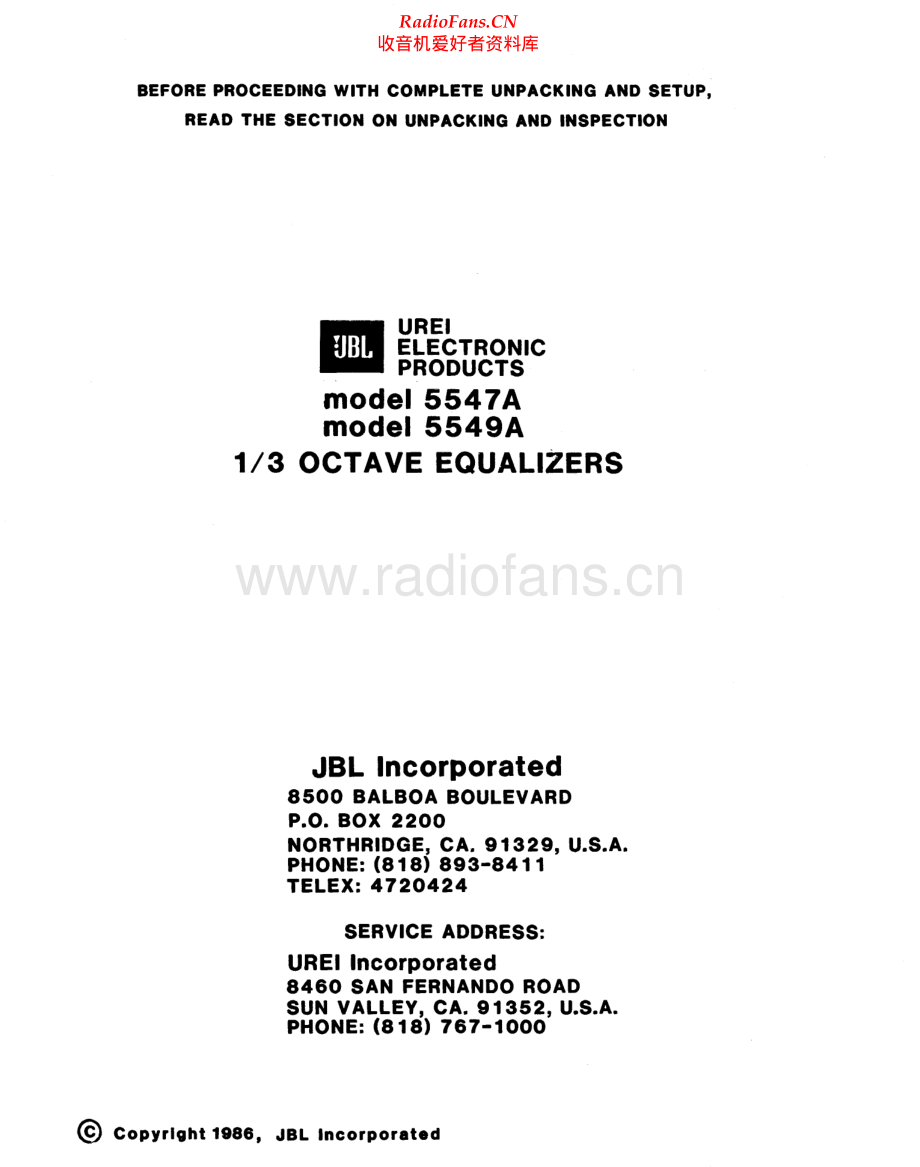 JBL-5549A-eq-sm 维修电路原理图.pdf_第1页