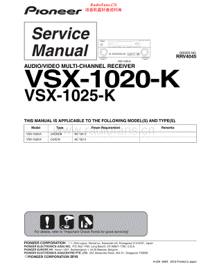 Pioneer-VSX1020K-avr-sm 维修电路原理图.pdf