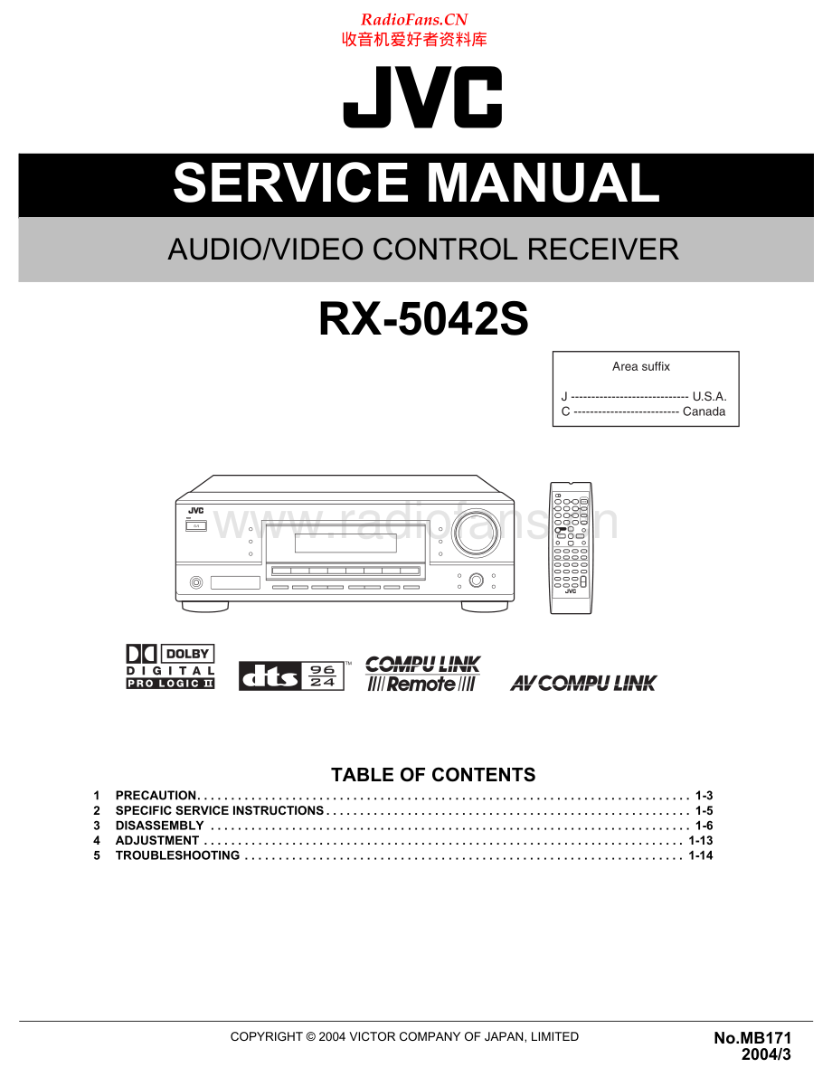 JVC-RX5042S-avr-sm 维修电路原理图.pdf_第1页