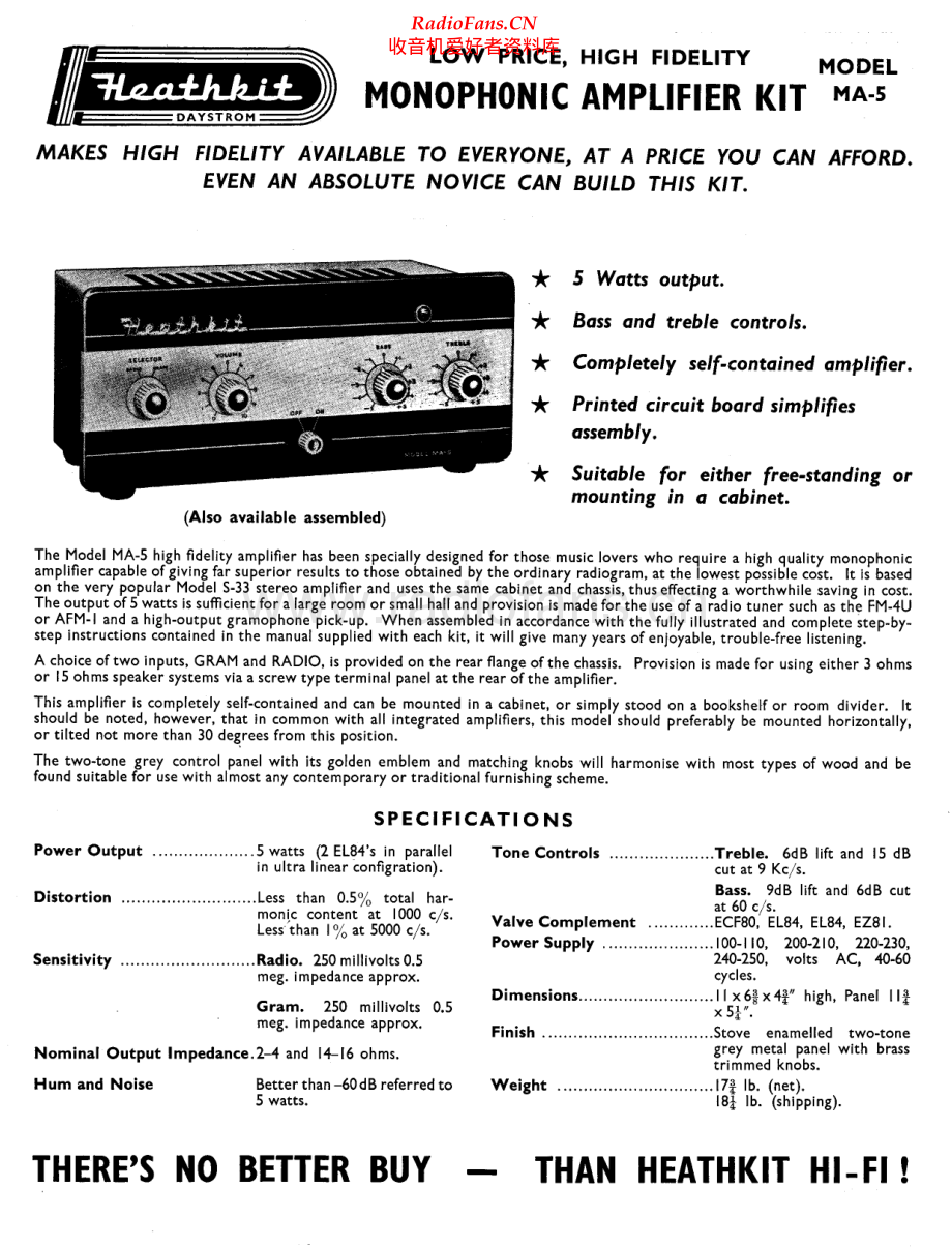 Heathkit-MA5-int-sch 维修电路原理图.pdf_第1页