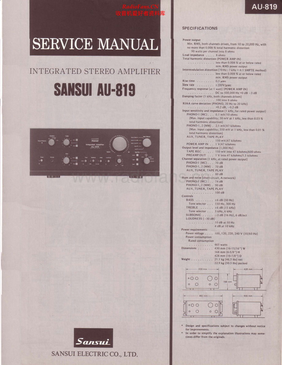 Sansui-AU819-int-sm 维修电路原理图.pdf_第1页