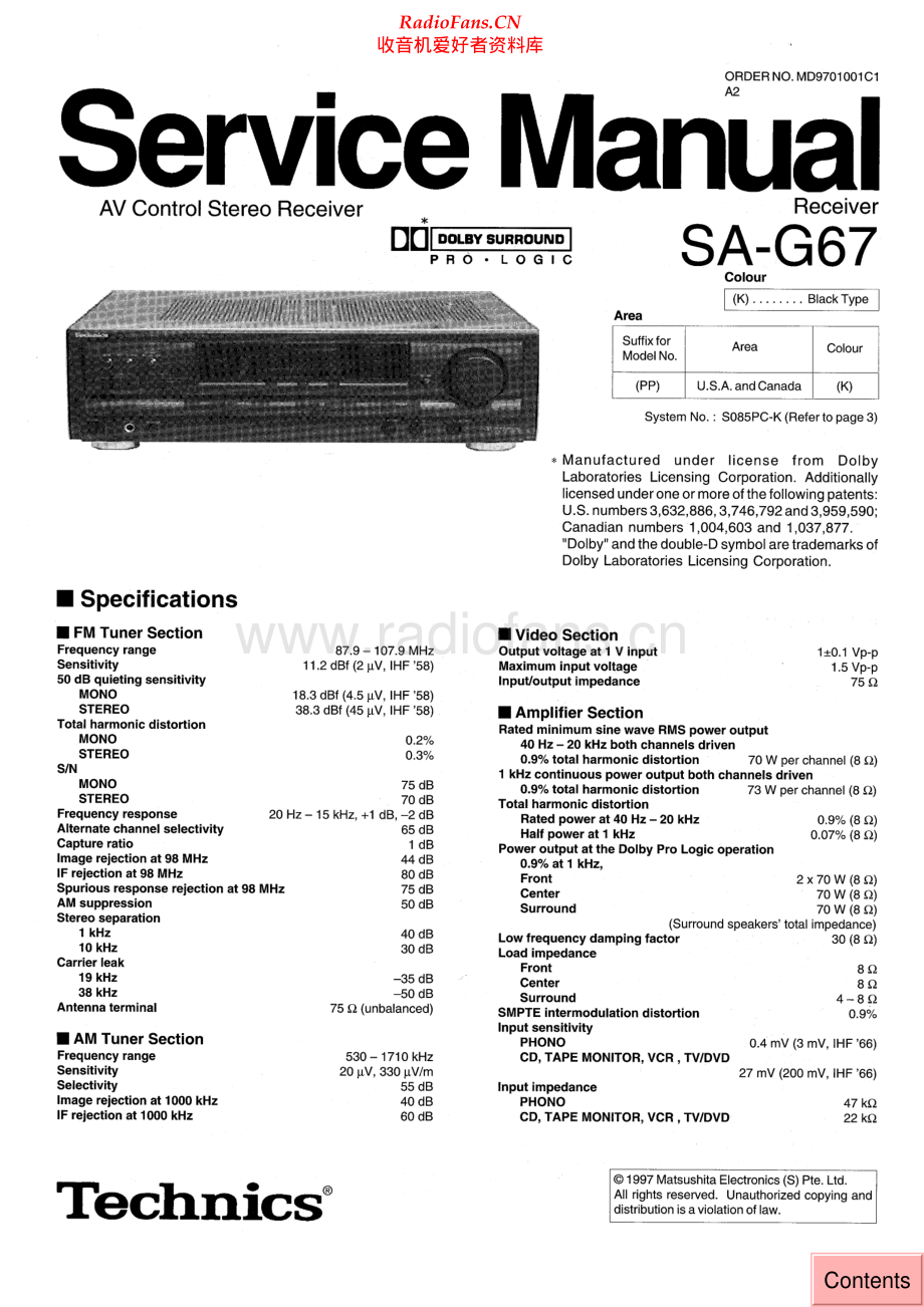 Technics-SAG67-avr-sm 维修电路原理图.pdf_第1页