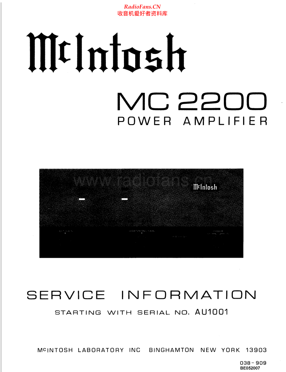 McIntosh-MC2200-pwr-sm 维修电路原理图.pdf_第1页