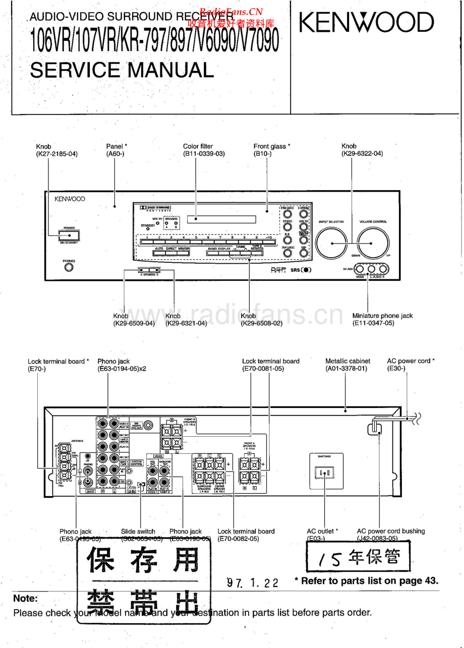 Kenwood-V6090-avr-sm 维修电路原理图.pdf_第1页