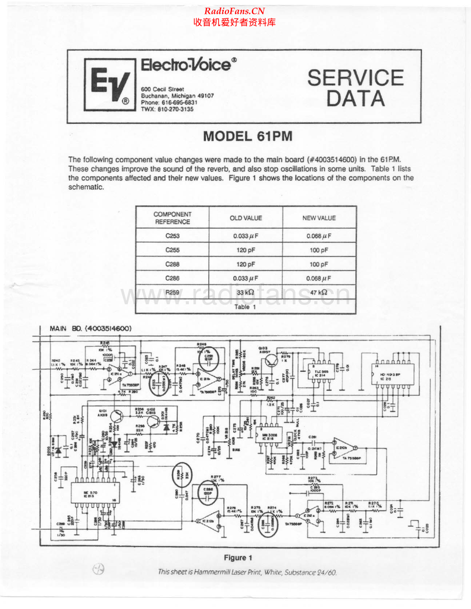 ElectroVoice-61PM-mix-sch维修电路原理图.pdf_第1页