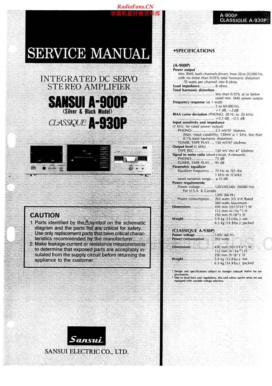 Sansui-A900P-int-sm 维修电路原理图.pdf_第1页