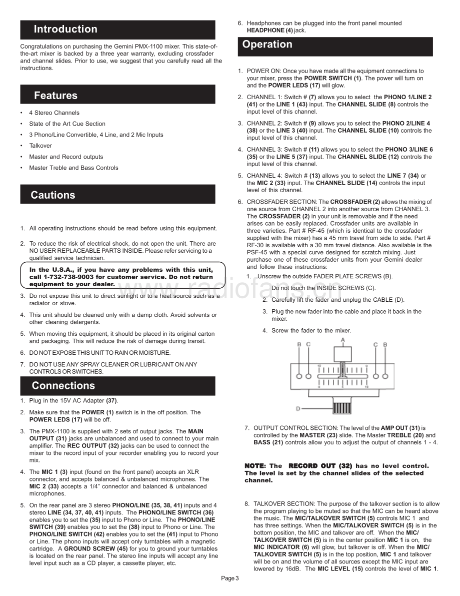 Gemini-PMX1100-mix-sm维修电路原理图.pdf_第3页