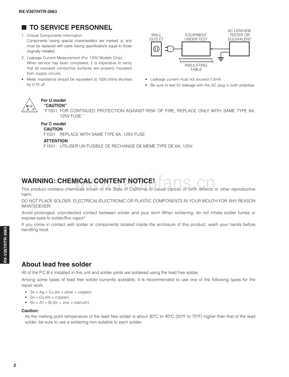 Yamaha-HTR3063-hts-sm 维修电路原理图.pdf_第2页