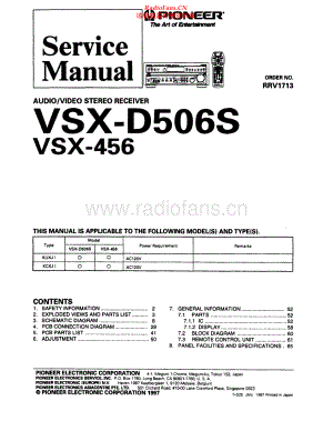 Pioneer-VSX456-avr-sm 维修电路原理图.pdf
