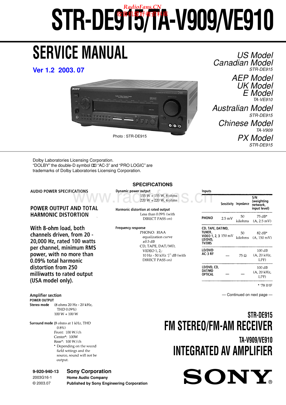 Sony-TAV909-ava-sm 维修电路原理图.pdf_第1页