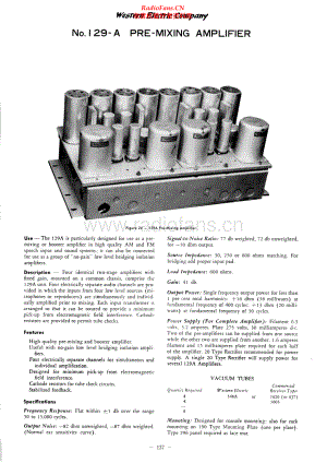 WesternElectric-129A-pre-sch 维修电路原理图.pdf