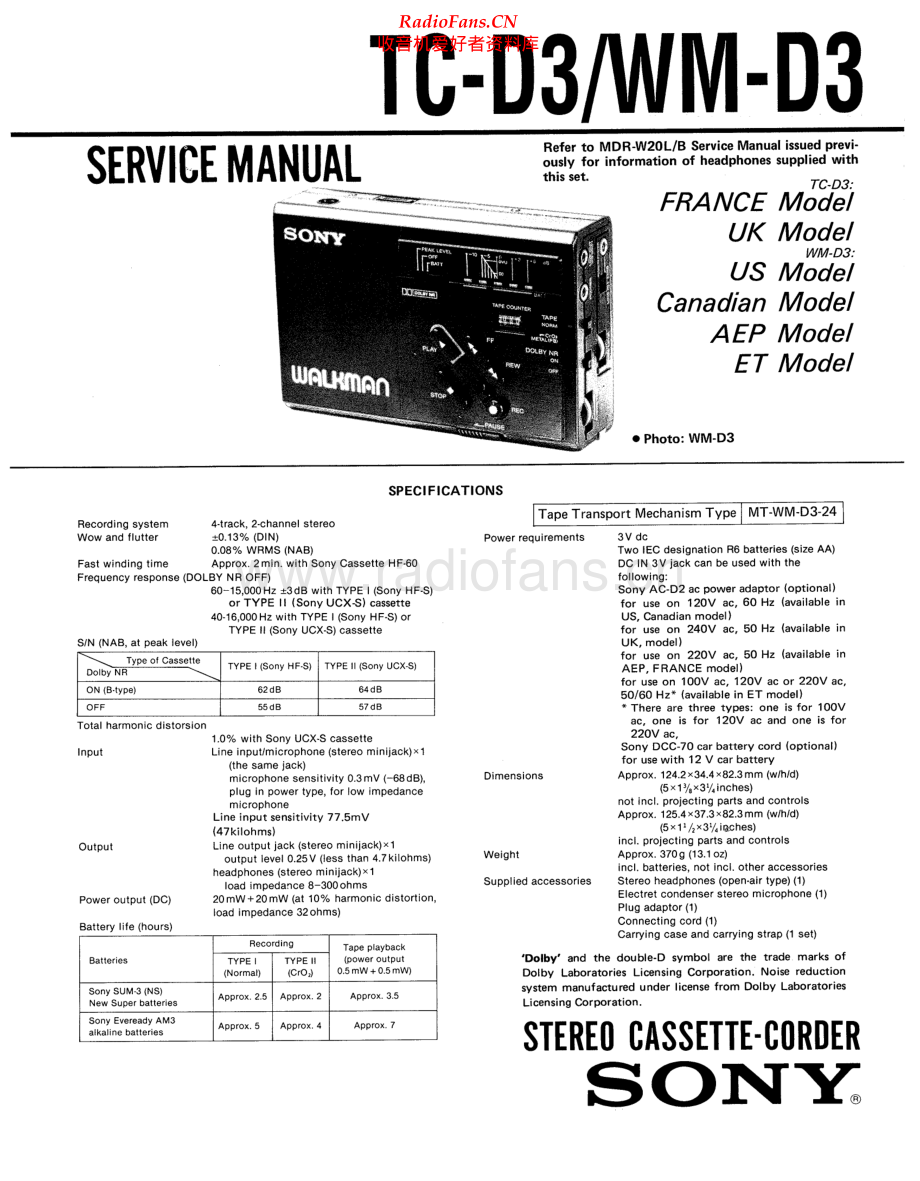 Sony-TCD3-wm-sm 维修电路原理图.pdf_第1页