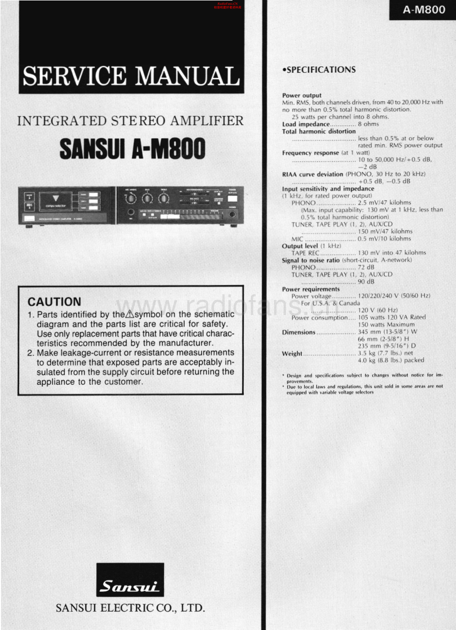 Sansui-AM800-int-sm 维修电路原理图.pdf_第1页