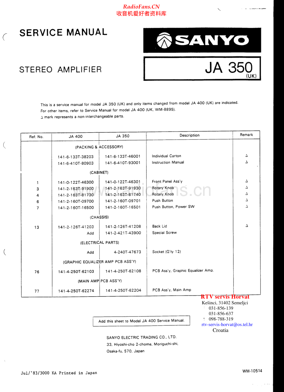 Sanyo-JA350-int-sm 维修电路原理图.pdf_第1页