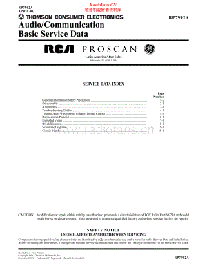 RCA-RP7992A-pr-sm 维修电路原理图.pdf