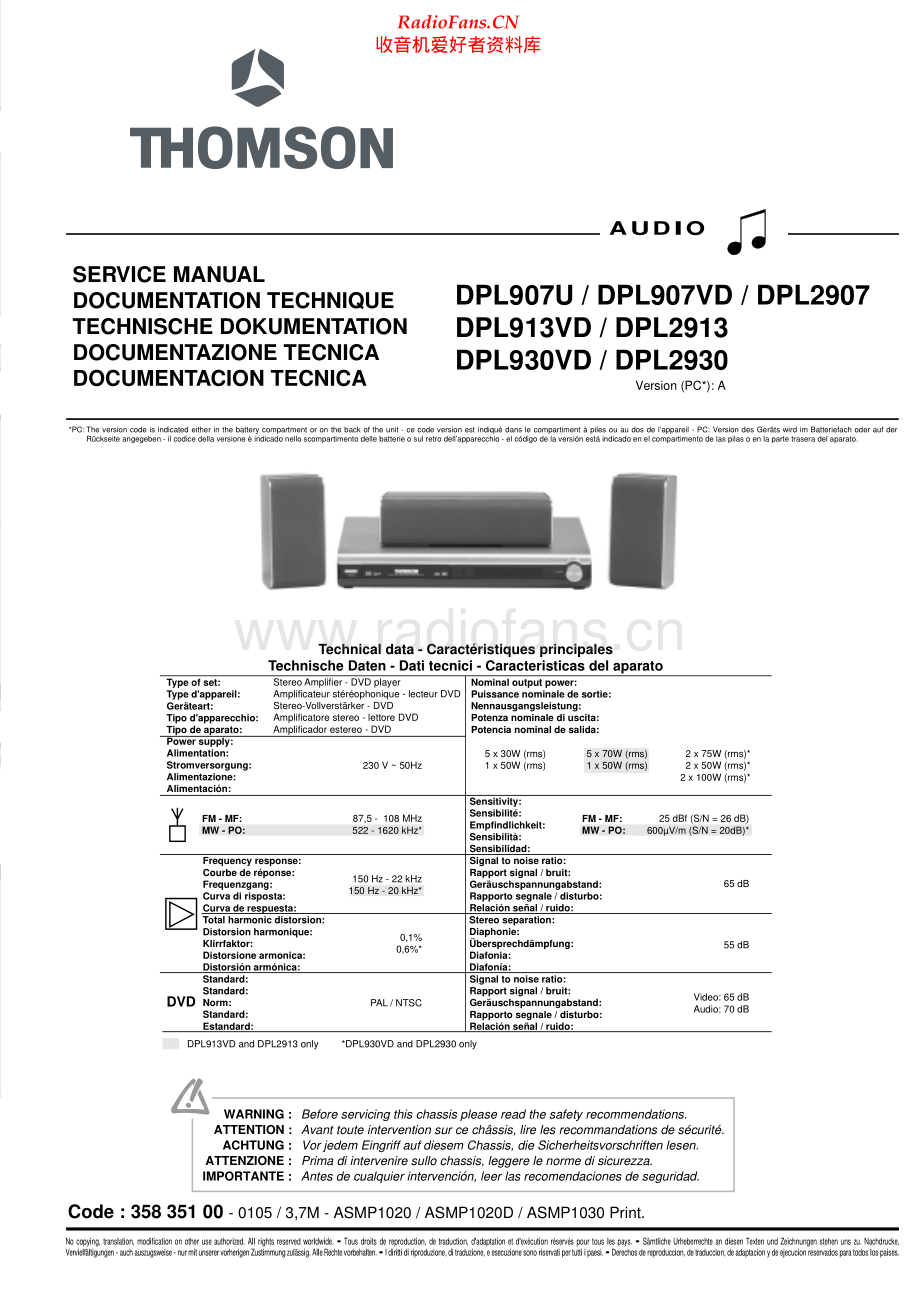 Thomson-DPL913-hts-sm 维修电路原理图.pdf_第1页