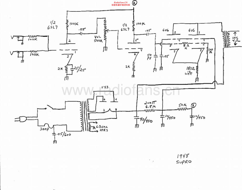 Supro-Valco1948-pwr-sch 维修电路原理图.pdf_第1页