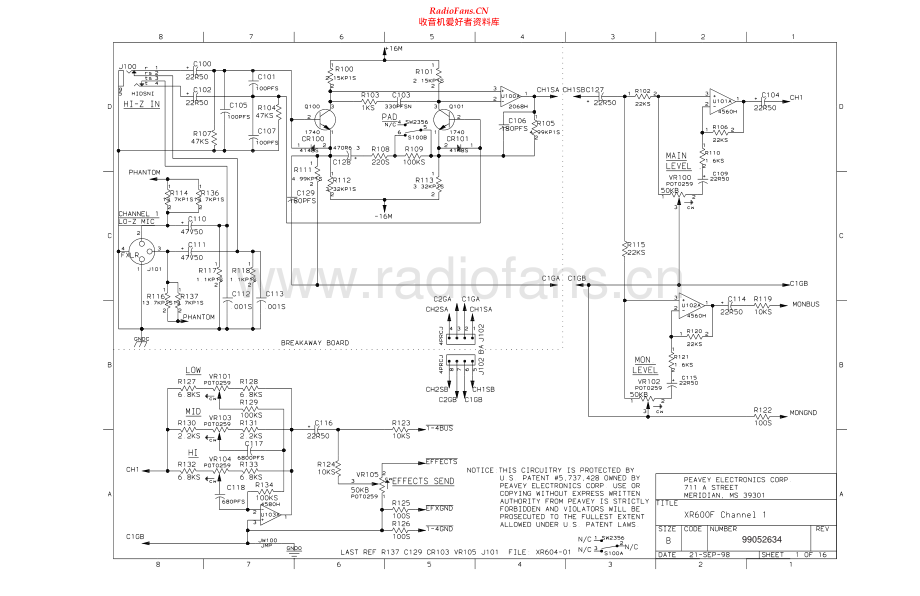 Peavey-XR600F-pre-sch 维修电路原理图.pdf_第1页