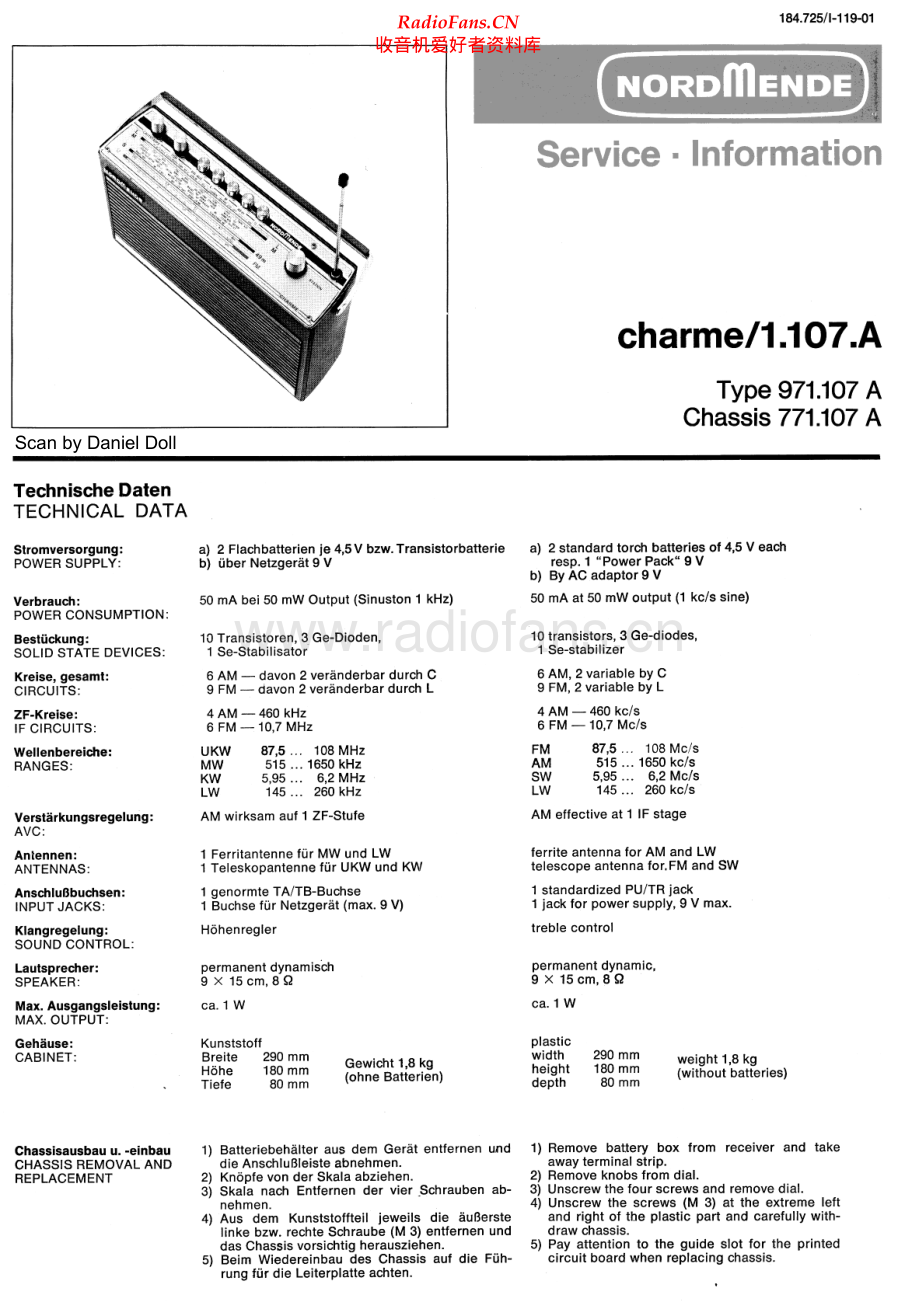 Nordmende-Charme1_107_A-pr-sch 维修电路原理图.pdf_第1页