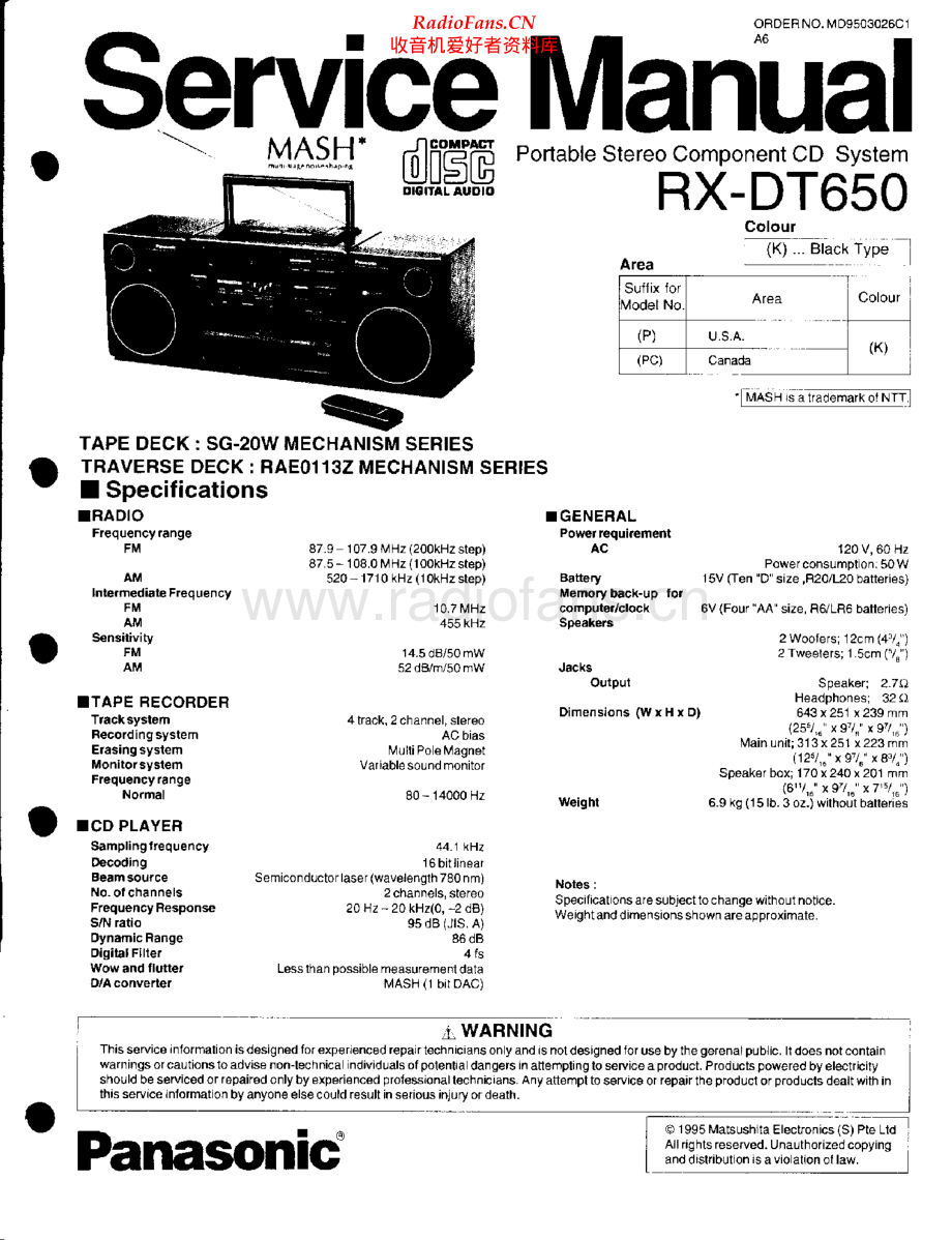 Panasonic-RXDT650-pr-sm 维修电路原理图.pdf_第1页