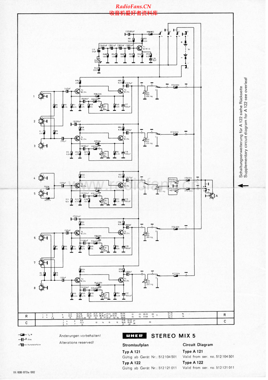 Uher-StereoMix5_A122-mix-sch 维修电路原理图.pdf_第1页