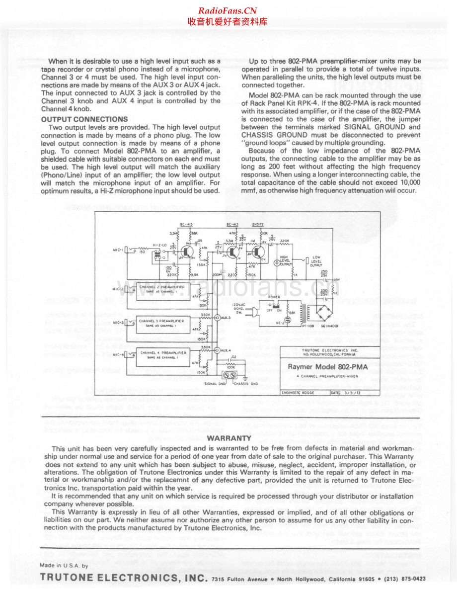 UniversitySound-802PMA-pre-sm 维修电路原理图.pdf_第2页