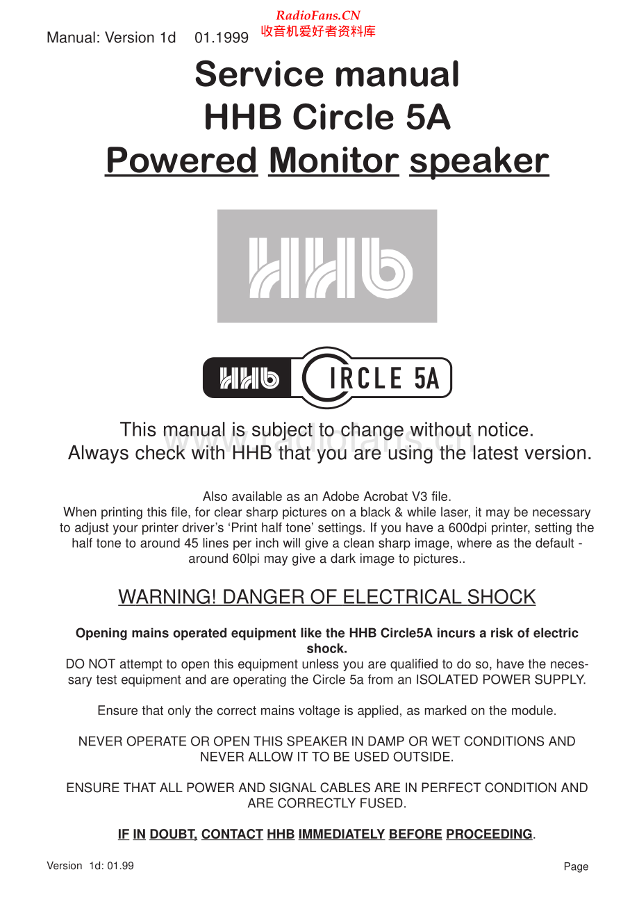 HHB-Circle5A-spk-sm 维修电路原理图.pdf_第1页