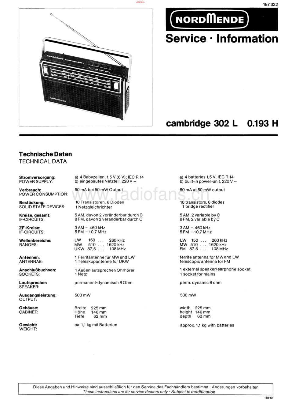 Nordmende-Cambridge302L-pr-sm 维修电路原理图.pdf_第1页