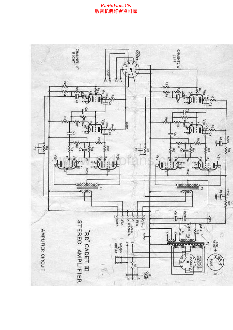 Rogers-CadetIII-pwr-sch 维修电路原理图.pdf_第1页