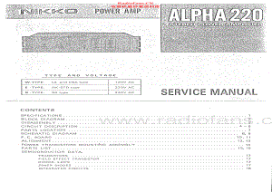 Nikko-Alpha220-pwr-sm 维修电路原理图.pdf