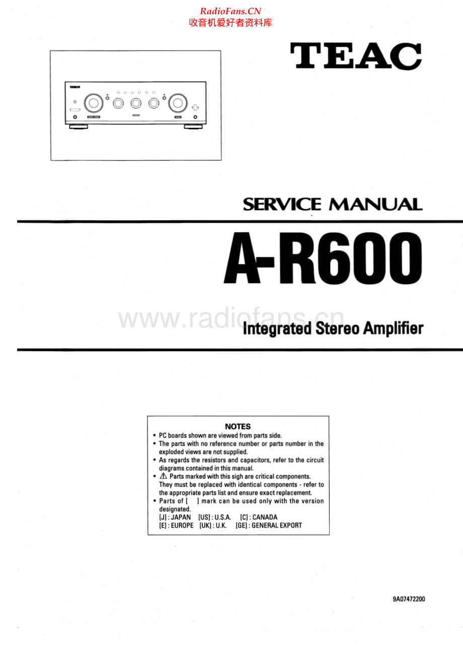 Teac-AR600-int-sm 维修电路原理图.pdf_第1页