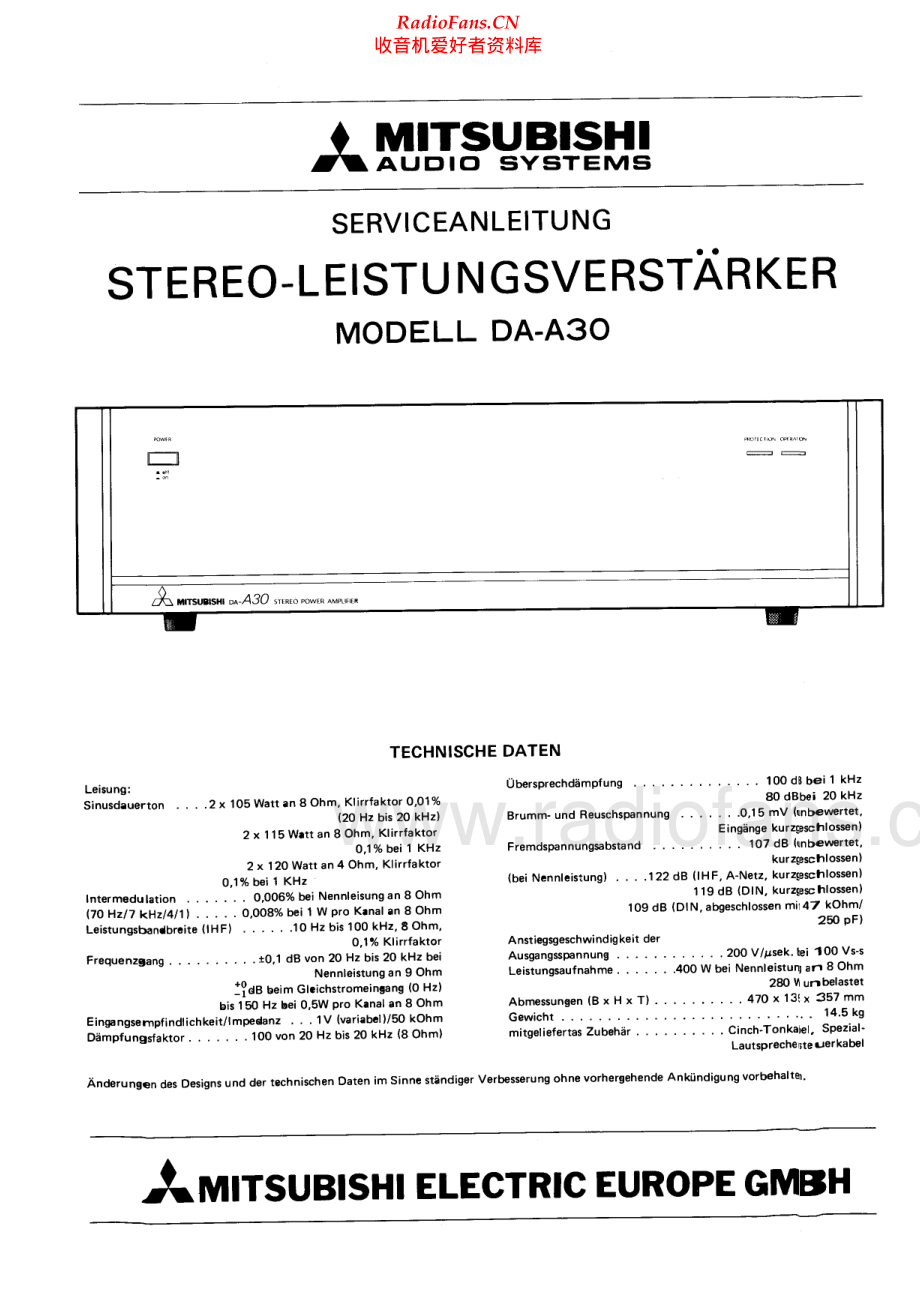 Mitsubishi-DAA30-pwr-sm-de 维修电路原理图.pdf_第1页