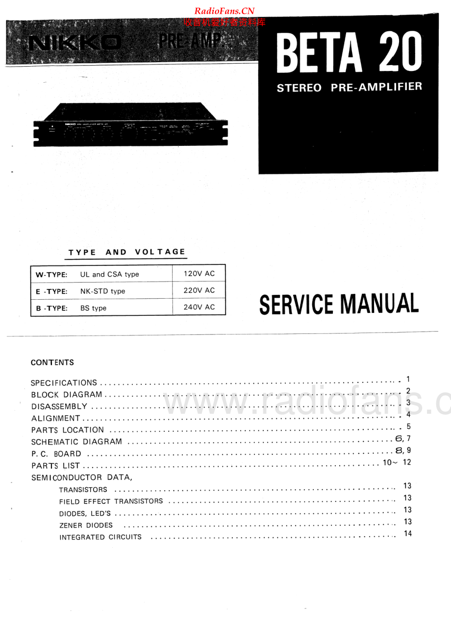 Nikko-Beta20-pre-sm 维修电路原理图.pdf_第1页