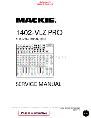 Mackie-1402VLZPRO-mix-sm 维修电路原理图.pdf