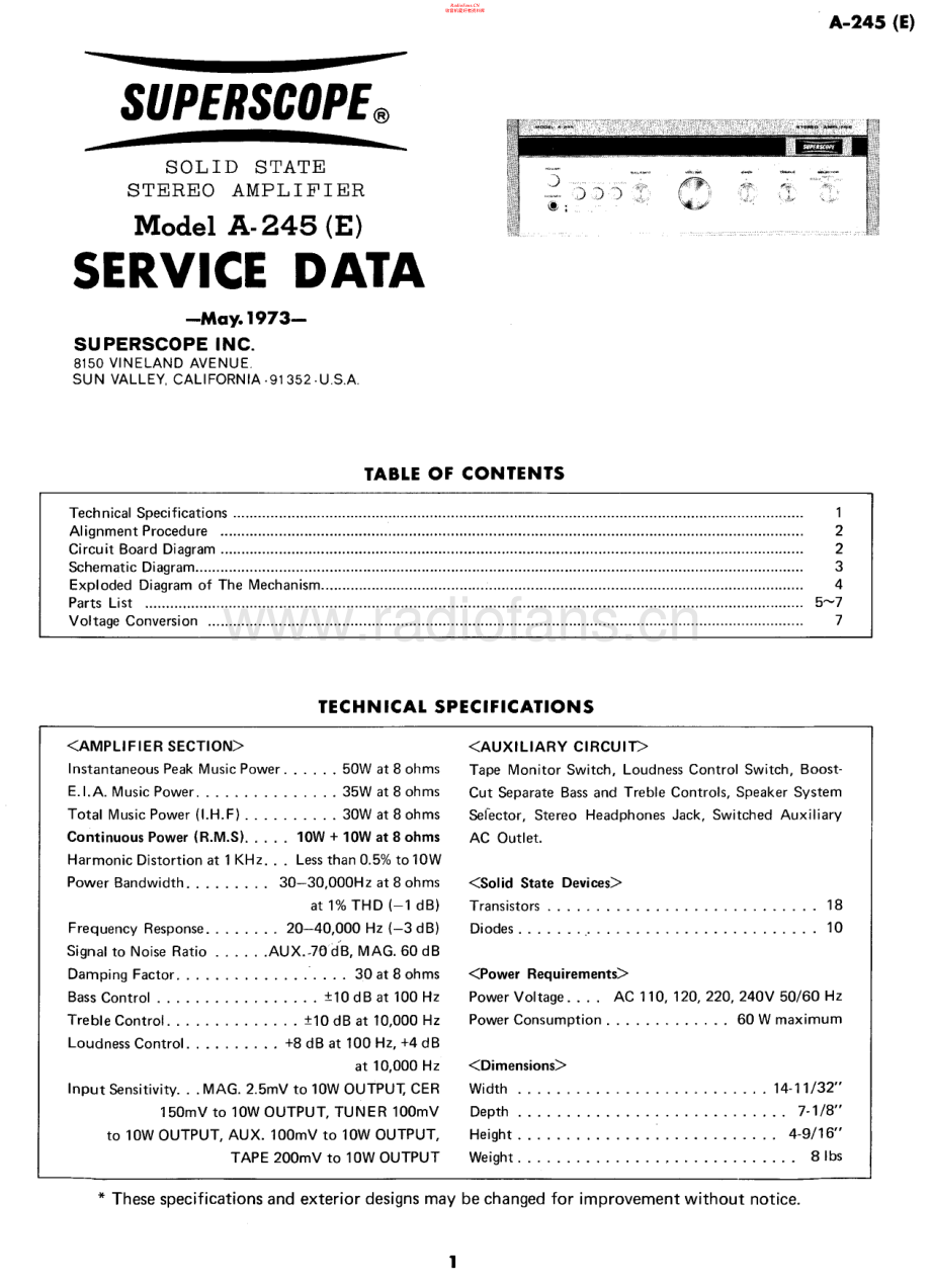 SuperScope-A245-int-sch 维修电路原理图.pdf_第1页