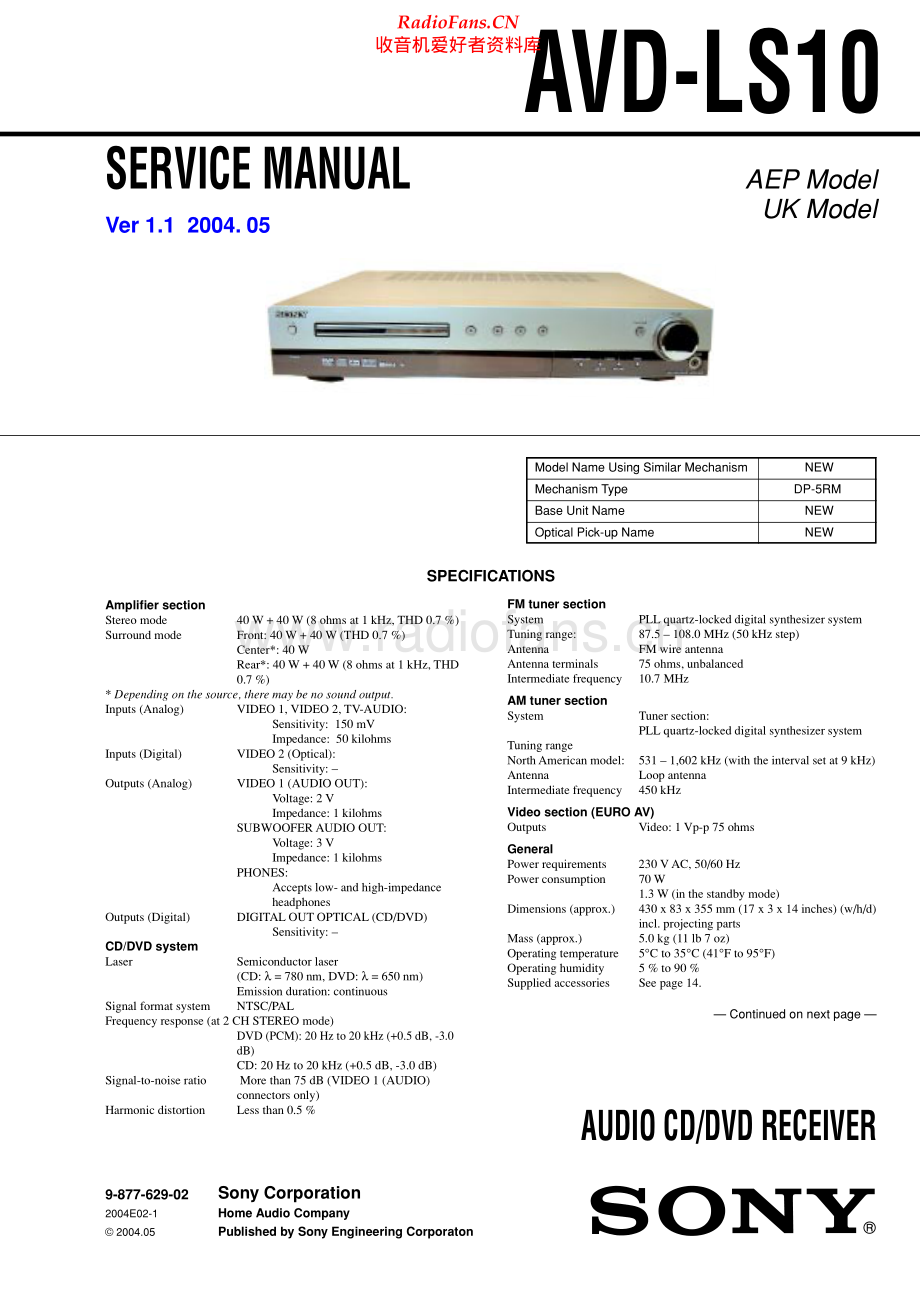 Sony-AVDLS10-rec-sm 维修电路原理图.pdf_第1页