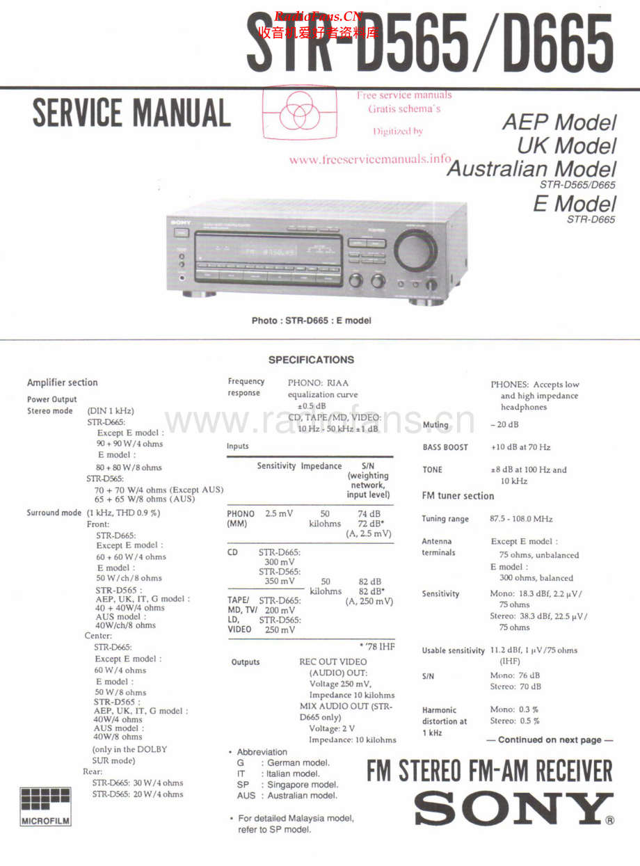 Sony-STRD565-rec-sm 维修电路原理图.pdf_第1页