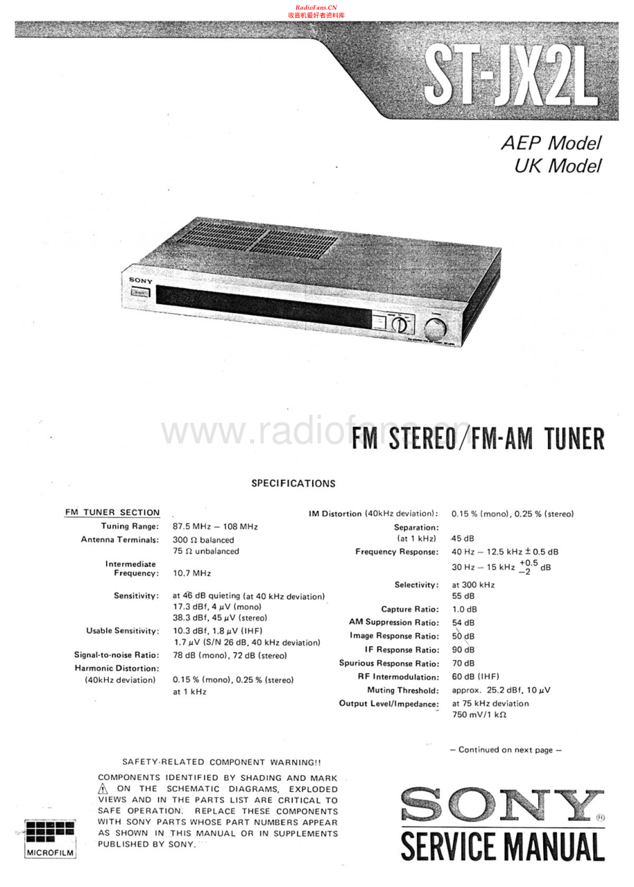 Sony-STJX2L-tun-sm 维修电路原理图.pdf_第1页