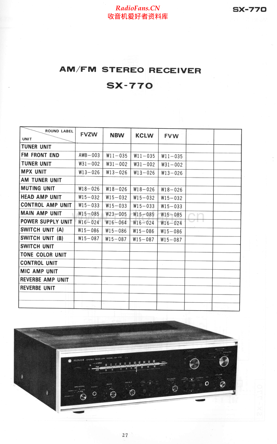 Pioneer-SX770-rec-sch 维修电路原理图.pdf_第1页