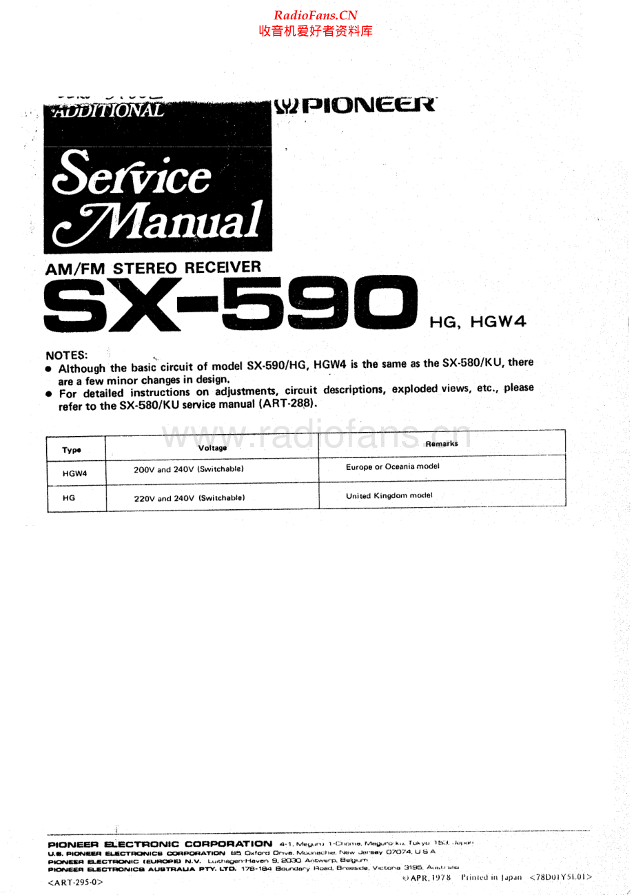 Pioneer-SX590-rec-sm 维修电路原理图.pdf_第1页