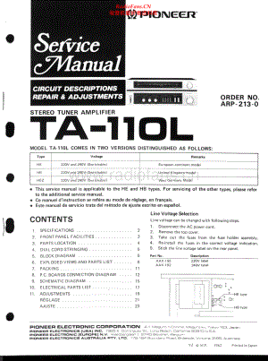 Pioneer-TA110L-rec-sm 维修电路原理图.pdf