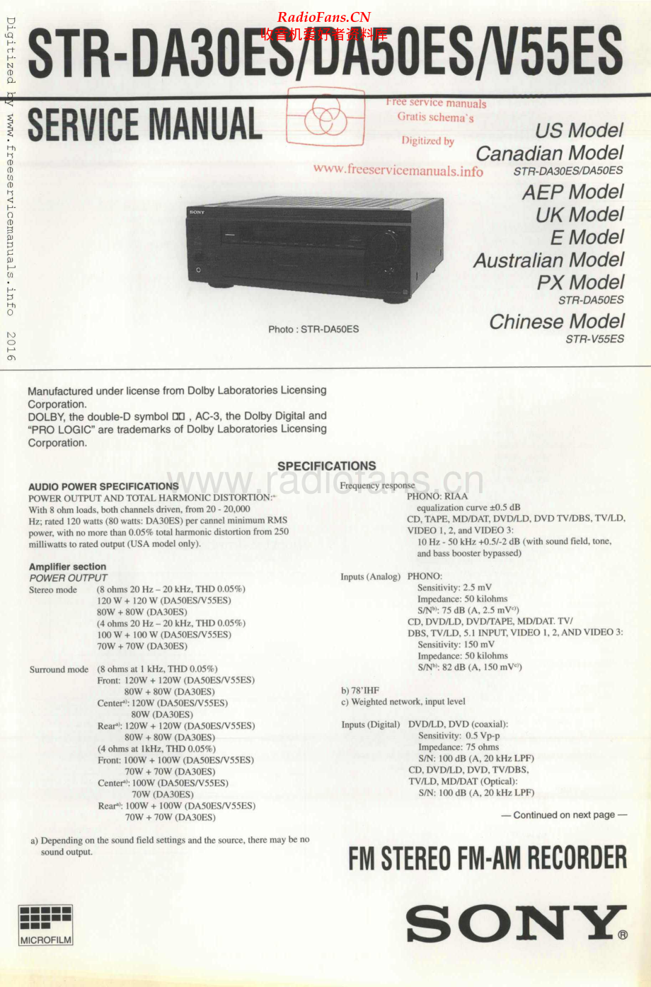 Sony-STRDA30ES-rec-sm 维修电路原理图.pdf_第1页