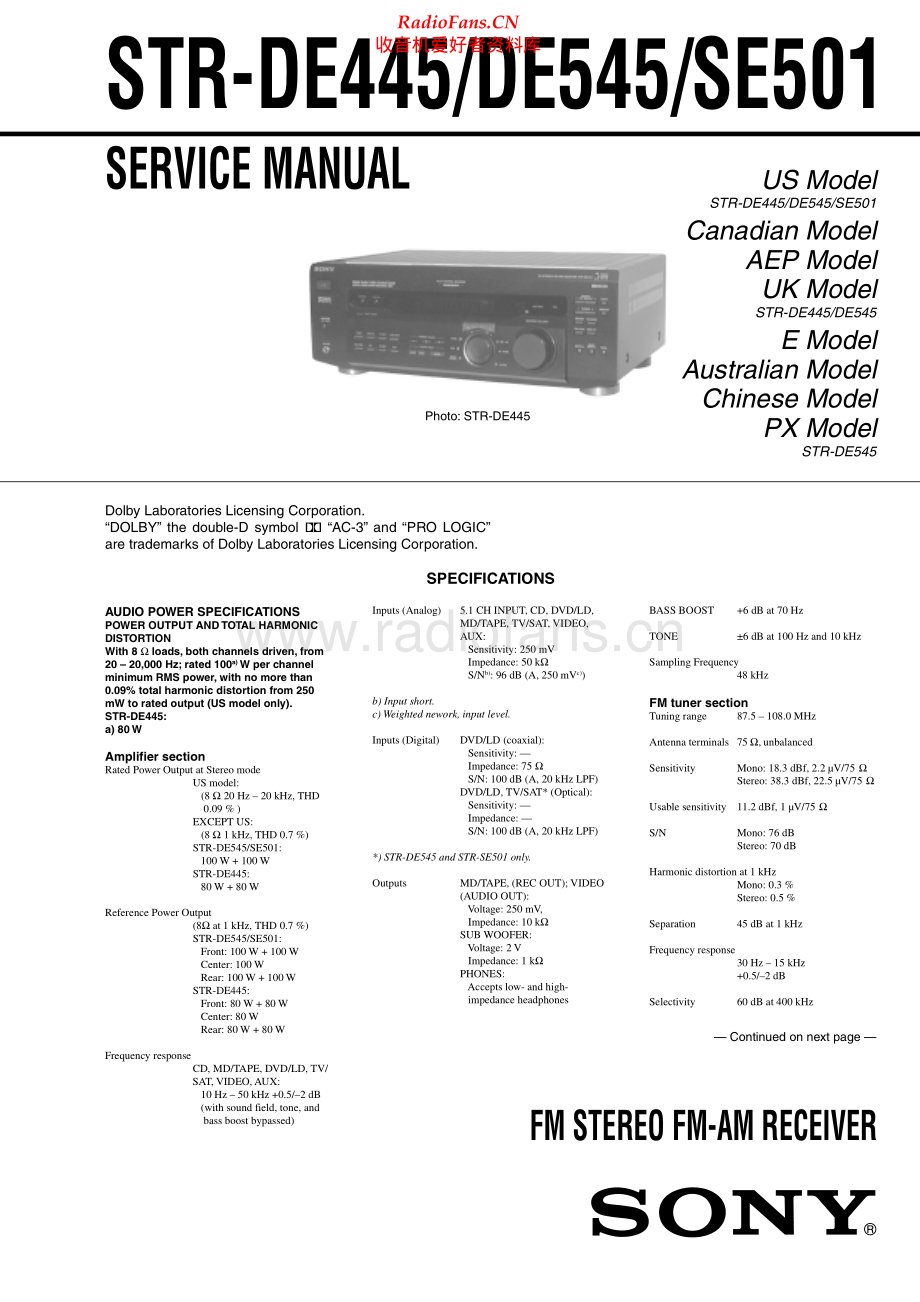 Sony-STRSE501-rec-sm 维修电路原理图.pdf_第1页