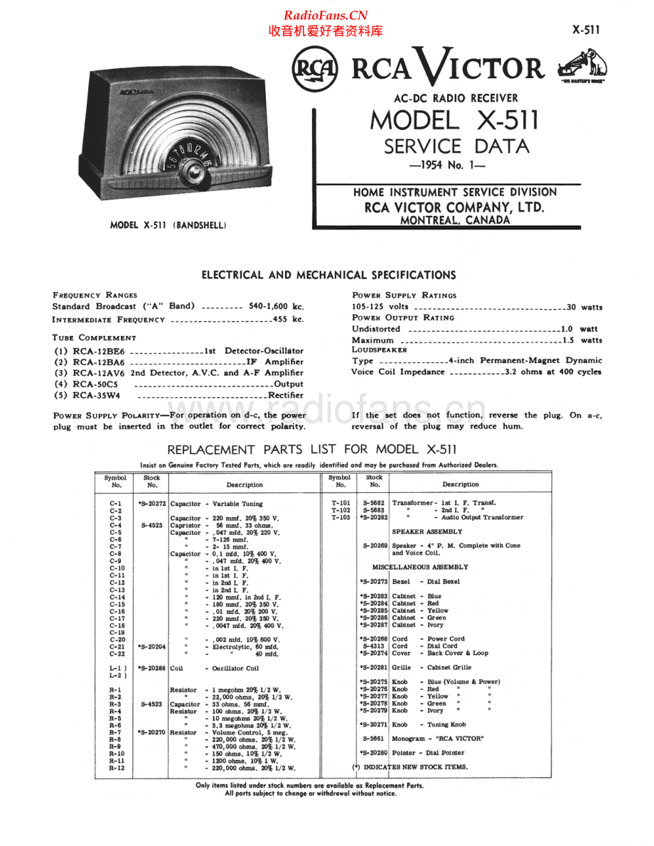 RCA-X511-rec-sm 维修电路原理图.pdf_第1页