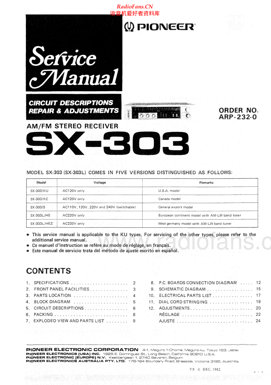 Pioneer-SX303-rec-sm 维修电路原理图.pdf_第1页