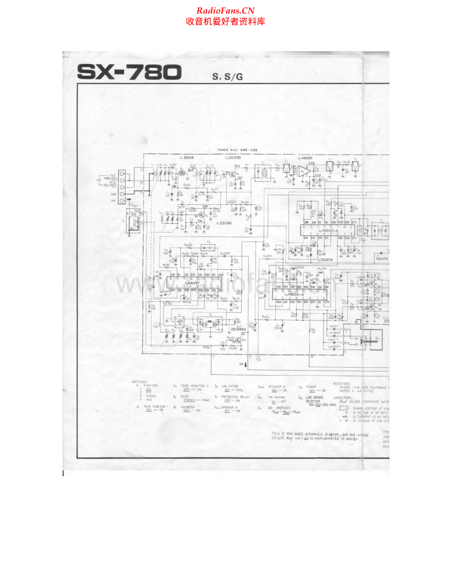 Pioneer-SX780-rec-sch 维修电路原理图.pdf_第1页