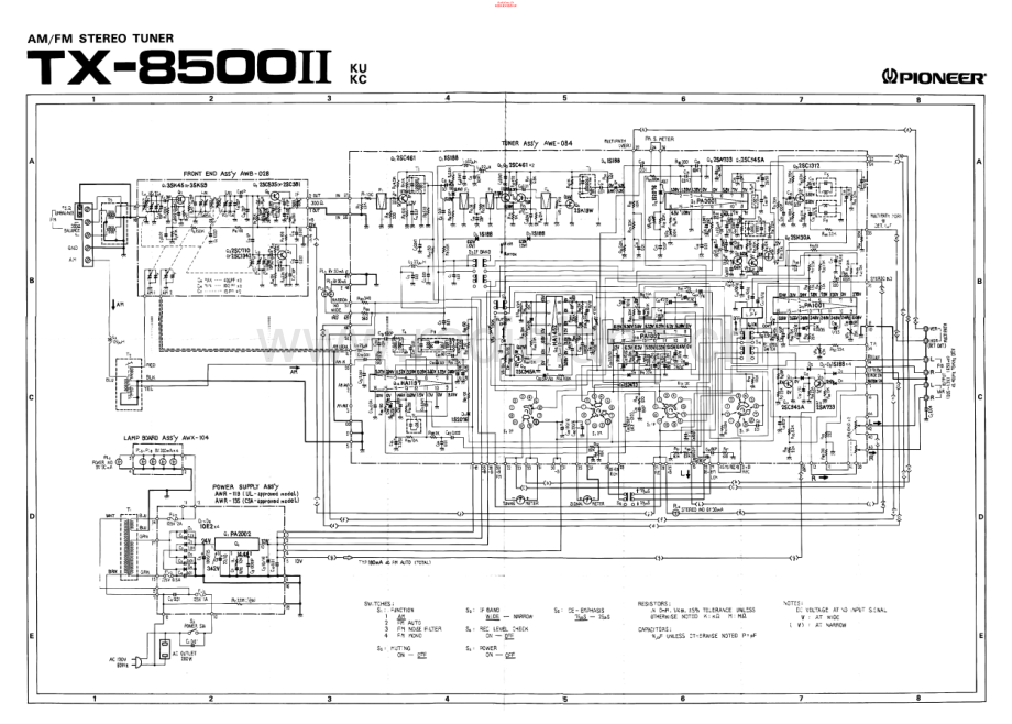 Pioneer-TX8500_MKII-tun-sch 维修电路原理图.pdf_第1页