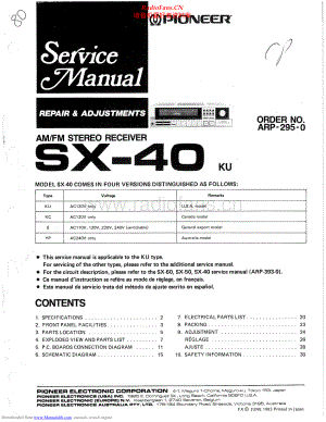 Pioneer-SX40solidstate-rec-sm 维修电路原理图.pdf