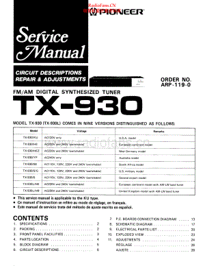 Pioneer-TX930-tun-sm 维修电路原理图.pdf