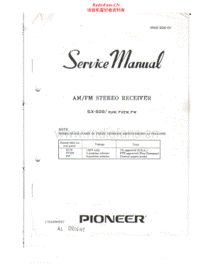 Pioneer-SX828-rec-sm 维修电路原理图.pdf